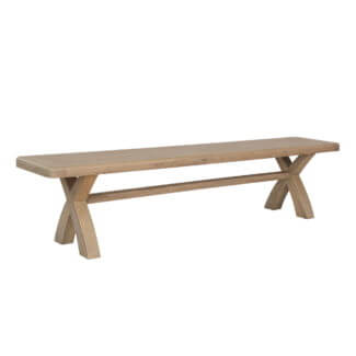 Holburn Oak 2000mm Cross Leg Wooden Bench