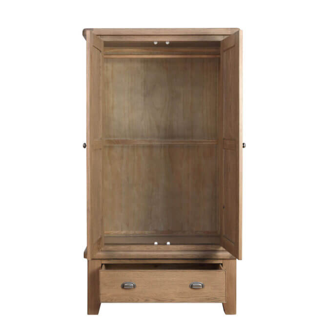 Pine and Oak Holburn Oak 1 Drawer Double Wardrobe