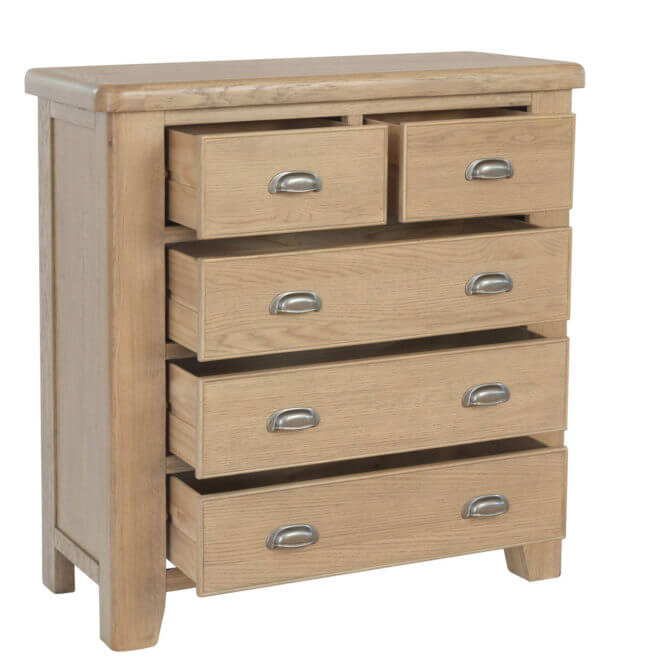 Pine and Oak Holburn Oak 2 Over 3 Chest of Drawers