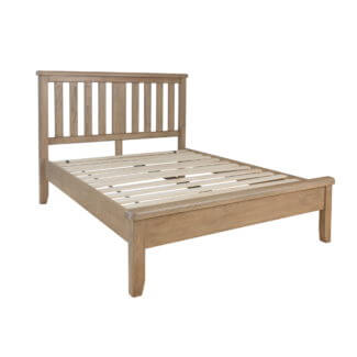 Pine and Oak Holburn Oak 4Ft6inches  Low End Bed, Wooden Headboard