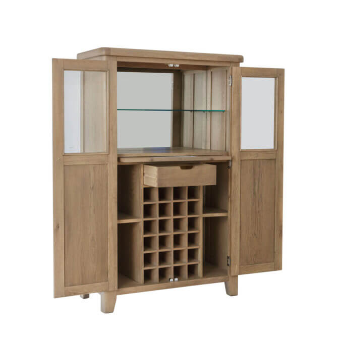 Pine and Oak Holburn Oak 2 Door Drinks Cabinet