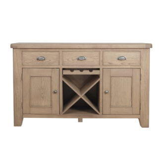 Pine and Oak Holburn Oak Large, 2 Door Sideboard with Wine Rack