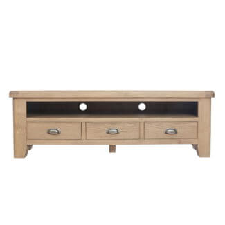 Pine and Oak Holburn Oak Large, 3 Drawer TV Unit