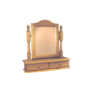 Cottage Pine Dressing Table Mirror With 2 Drawers 
