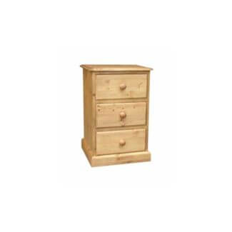 Cottage Pine 3 Drawer Bedside