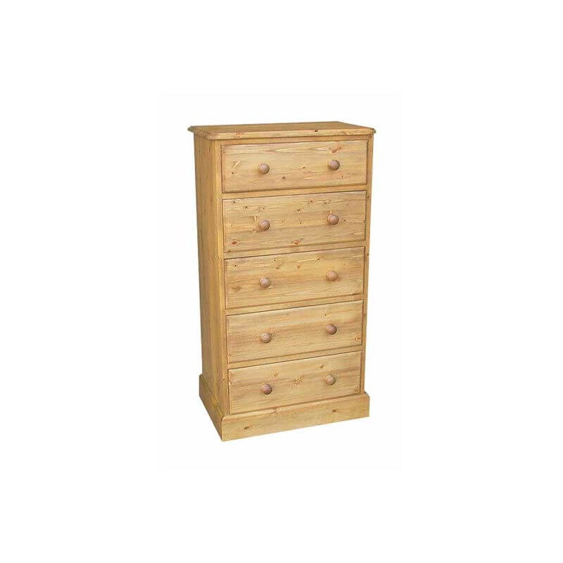 W1BR06 | Pine and Oak Pine and Oak Cottage Pine 24inches 5 Drawer Chest