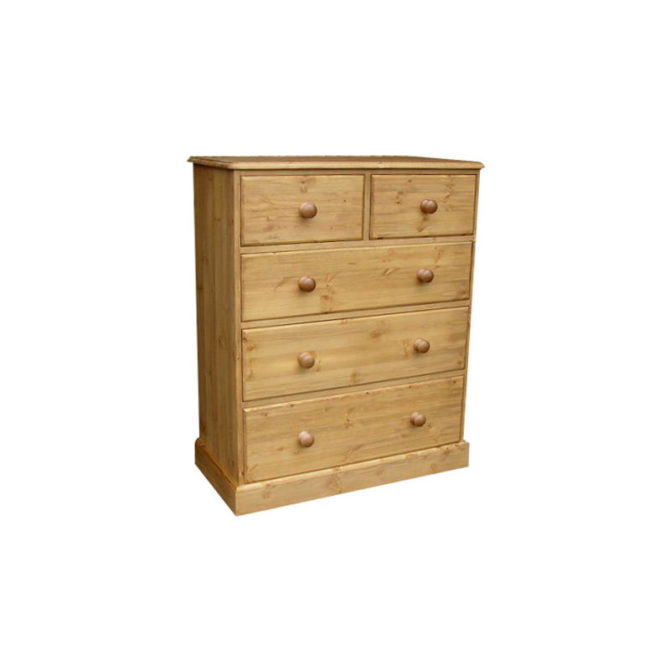 Cottage Pine 36inches  2 Over 3 Deep Chest of Drawers 