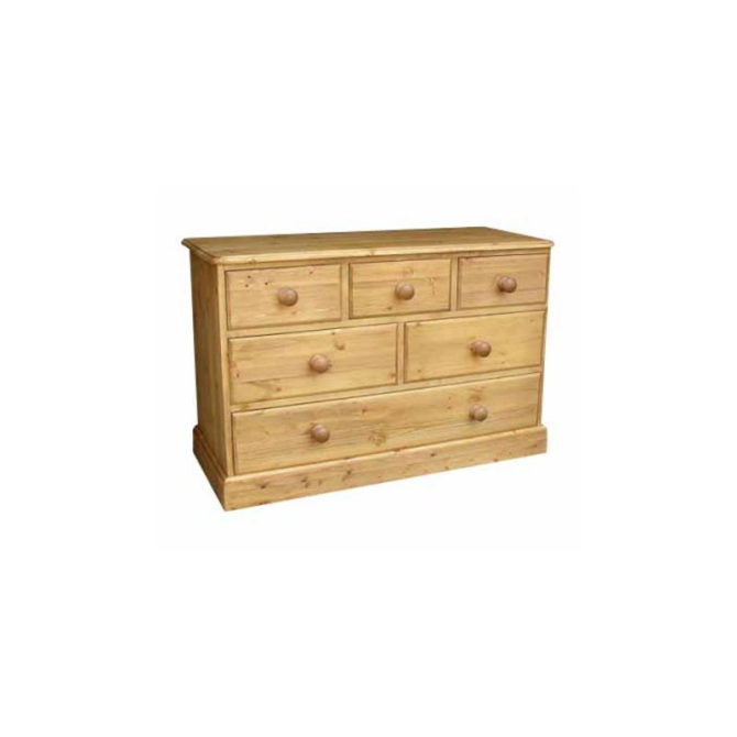 Cottage Pine 42inches  6 Drawer Combi Chest 