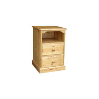 Cottage Pine 2 Drawer Open Top Bedside