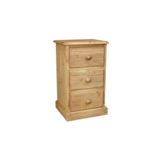 Pine and Oak Cottage Pine Small 3 Drawer Bedside