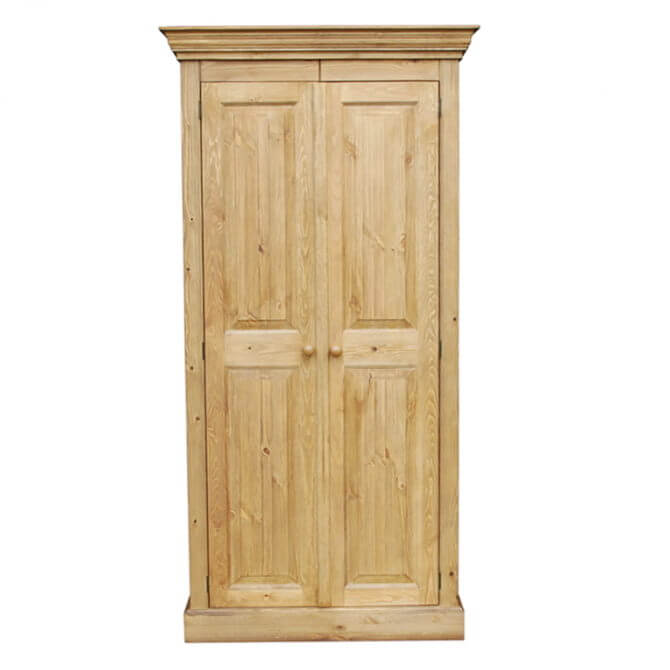 Pine and Oak Cottage Pine 2 Door Full Hang Wardrobe