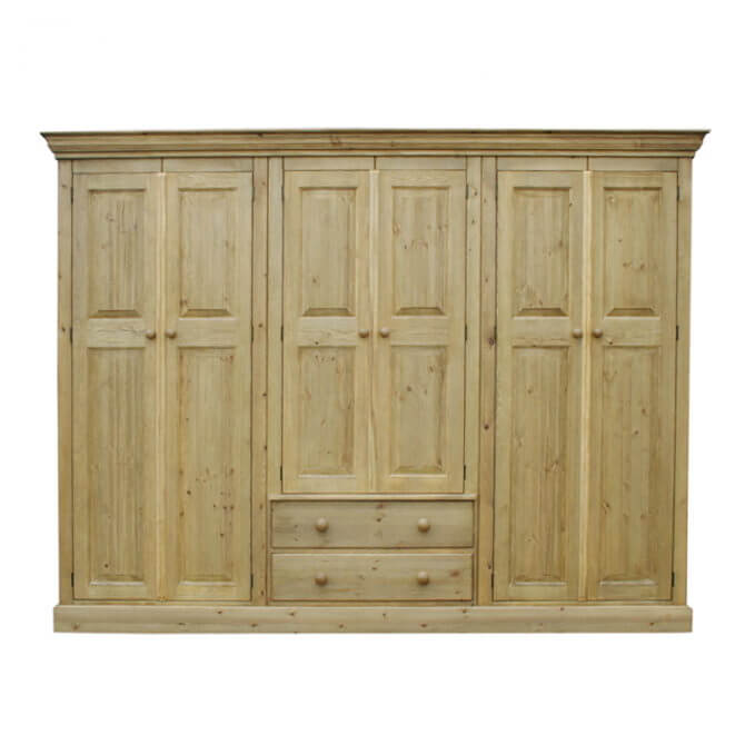 Pine and Oak Cottage Pine Triple Combination Wardrobe