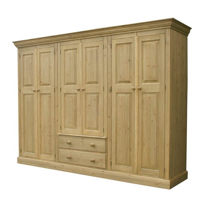 Pine and Oak Cottage Pine Triple Combination Wardrobe