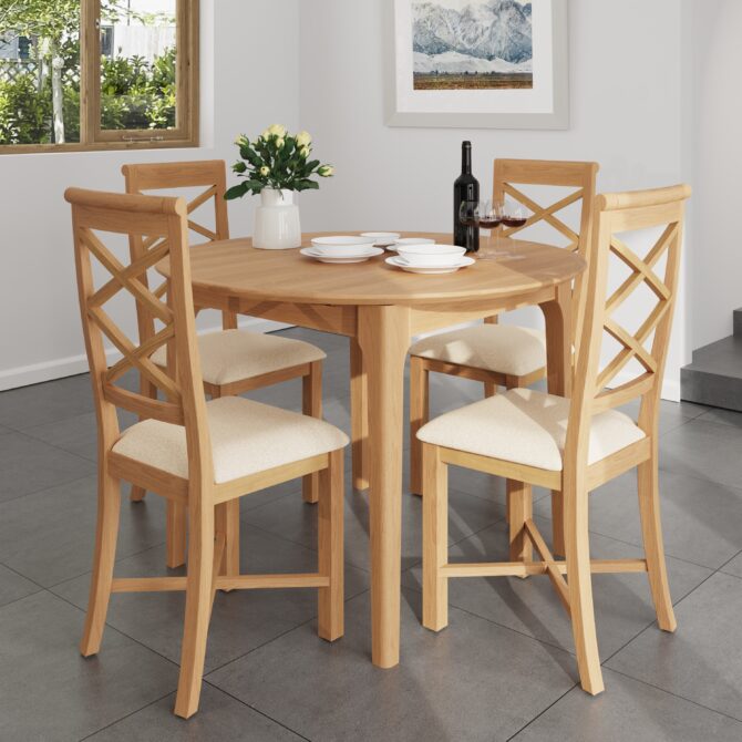 Alton Oak Round Extending Table | Pine and Oak