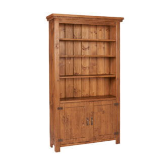 Rustic Plank 6Ft6inches x 3Ft Bookcase with Lower Cupboard