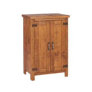 Pine and Oak Rustic Plank Small 2 Door Cupboard