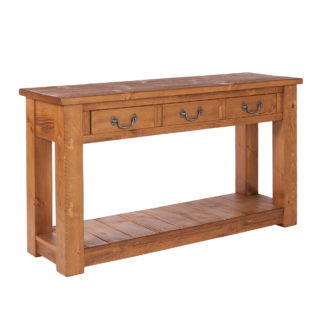Rustic Plank 3 Drawer Harvest Table 