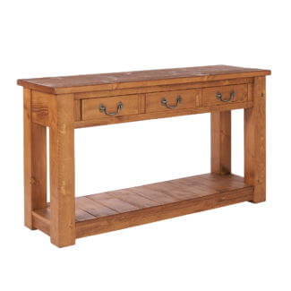 Rustic Plank 3 Drawer Harvest Table