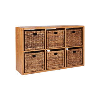 Pine and Oak Rustic Plank 6 Basket Multi Unit