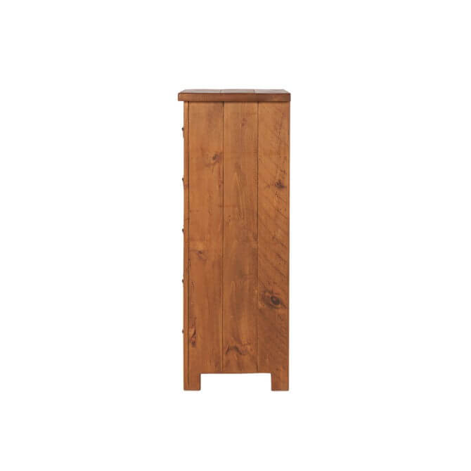 Pine and Oak Rustic Plank 5 Drawer Wellington Chest
