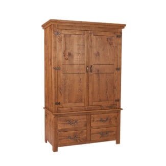 Rustic Plank 4Ft, 4 Drawer Wardrobe