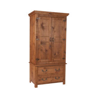 Rustic Plank 4Ft, 2 Drawer Wardrobe