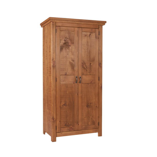 Pine and Oak Rustic Plank 3Ft Full Hang Wardrobe