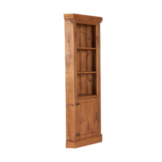 Rustic Plank Tall Corner Unit with Lower Cupboard 
