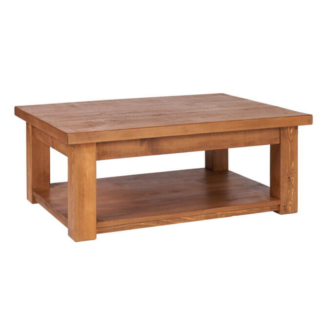 Pine and Oak Rustic Plank 4Ftx 3Ft Coffee Table