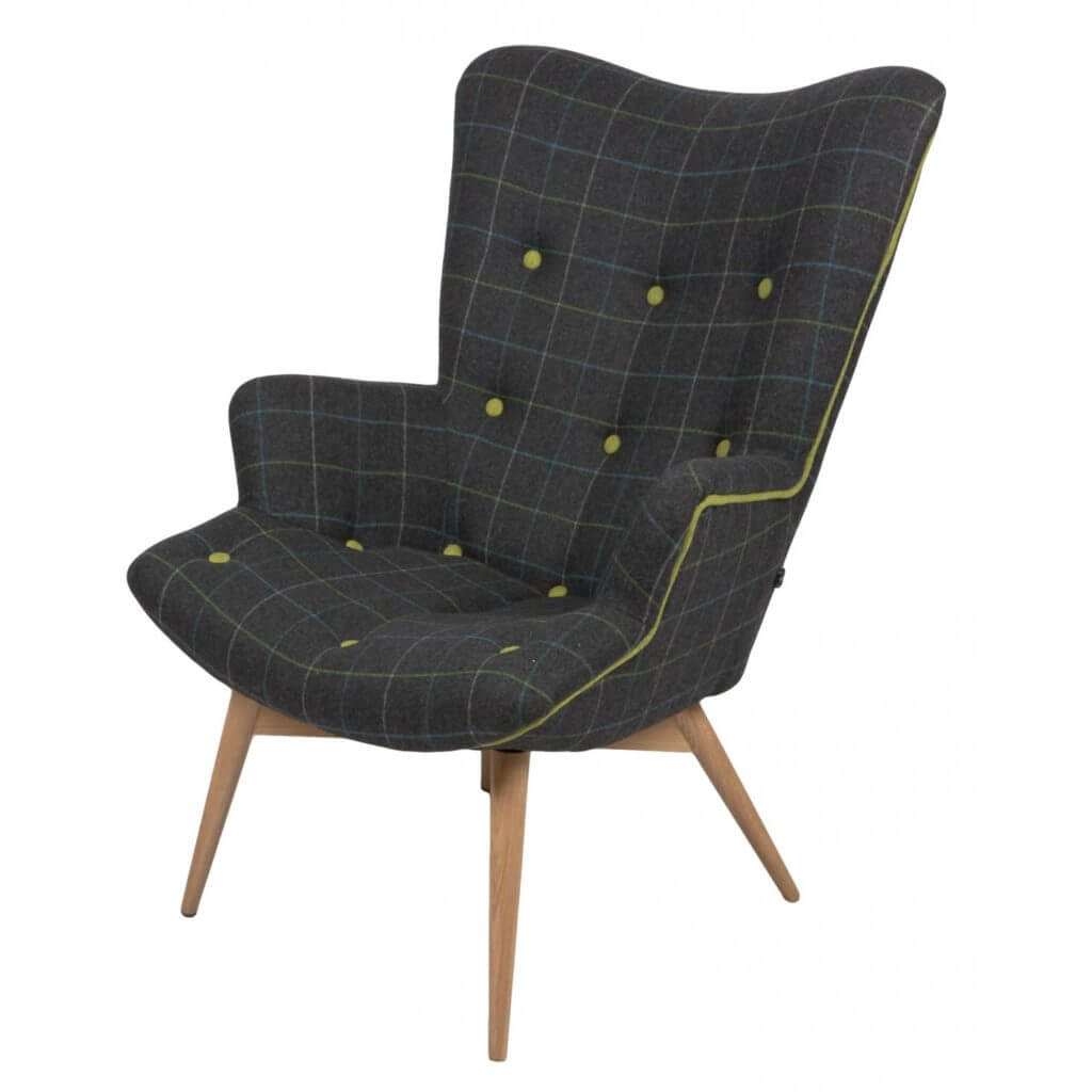 Fluted Wing Armchair Pine and Oak