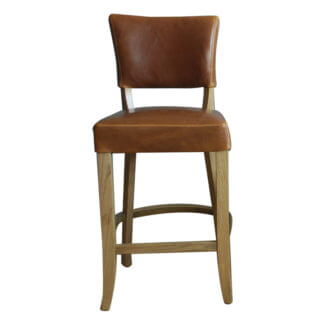 Vintage Bar Stool - Tan Brown