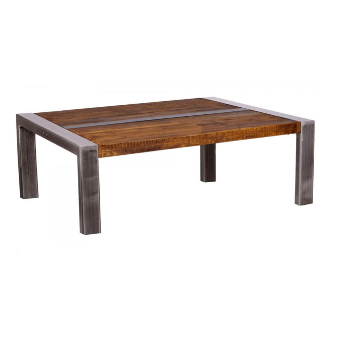 Rustic Plank Industrial Coffee Table 