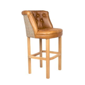 Parker Bar Stool - Brown Leather with Gamekeeper Thorn