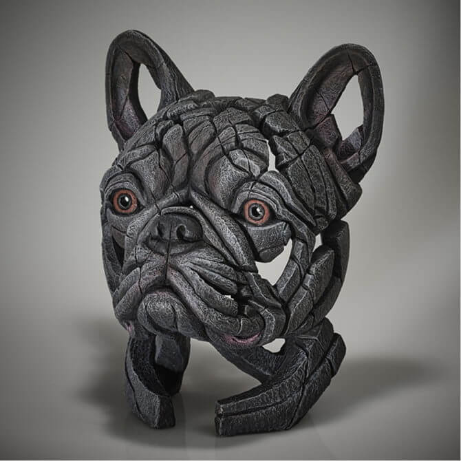 Pine and Oak French Bulldog Bust - Blue