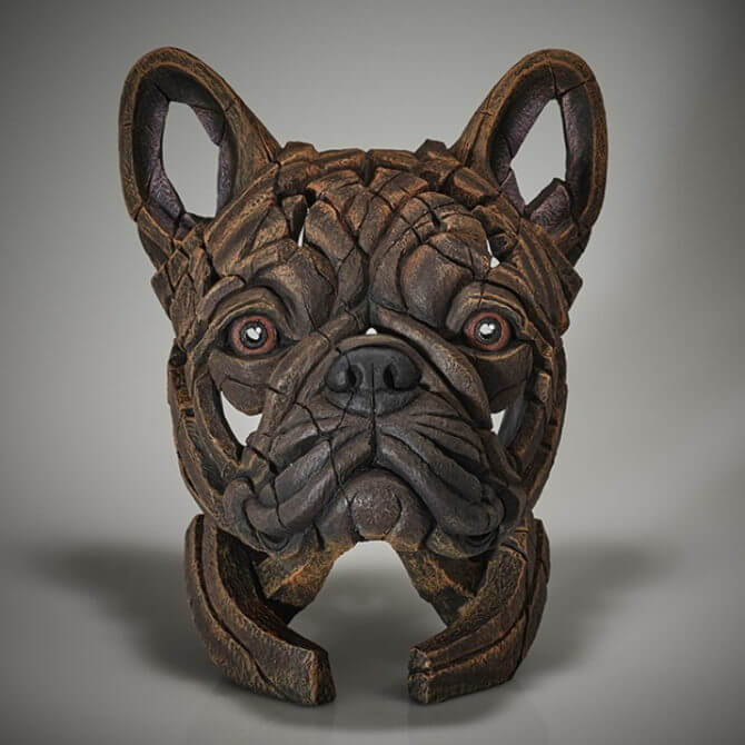 Pine and Oak French Bulldog Bust - Brindle