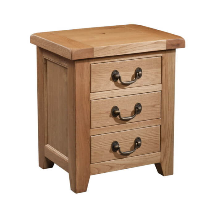 Pine and Oak Somerset Oak 3 Drawer Bedside