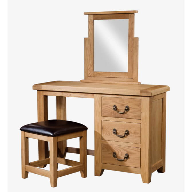 Pine and Oak Somerset Oak Dressing Table & Stool