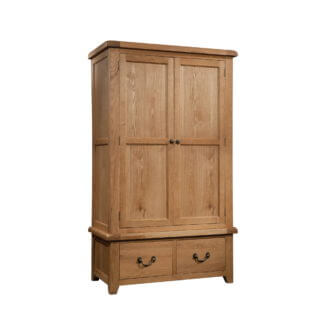 Pine and Oak Somerset Oak 2 Drawer Wardrobe