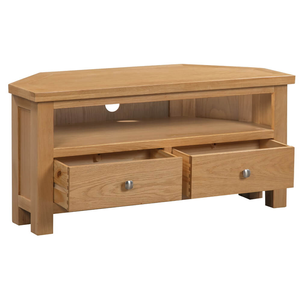 Dorchester Oak Large Corner TV Unit Pine and Oak