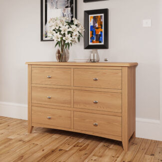 Elvedon Oak 6 Drawer Chest