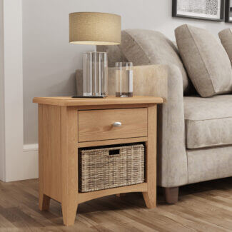 Elvedon Oak 1 Drawer 1 Basket Cabinet