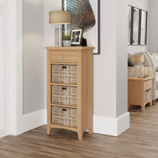 Elvedon Oak 1 Drawer 3 Basket Cabinet