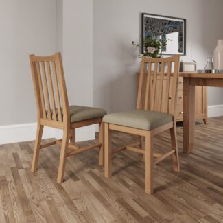 Elvedon Vertical Slat Back, Fabric Seat