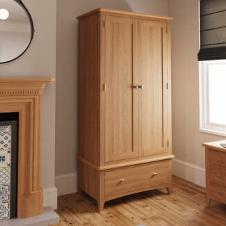 Elvedon Oak 1 Drawer Wardrobe