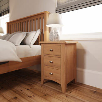 Elvedon Oak 3 Drawer Bedside