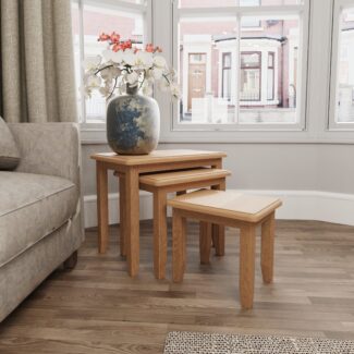Elvedon Oak Nest of 3 Tables