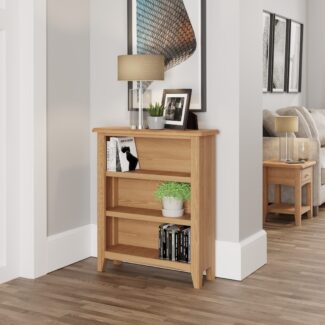 Elvedon Oak Small Wide Bookcase