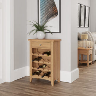 Elvedon Oak Wine Cabinet