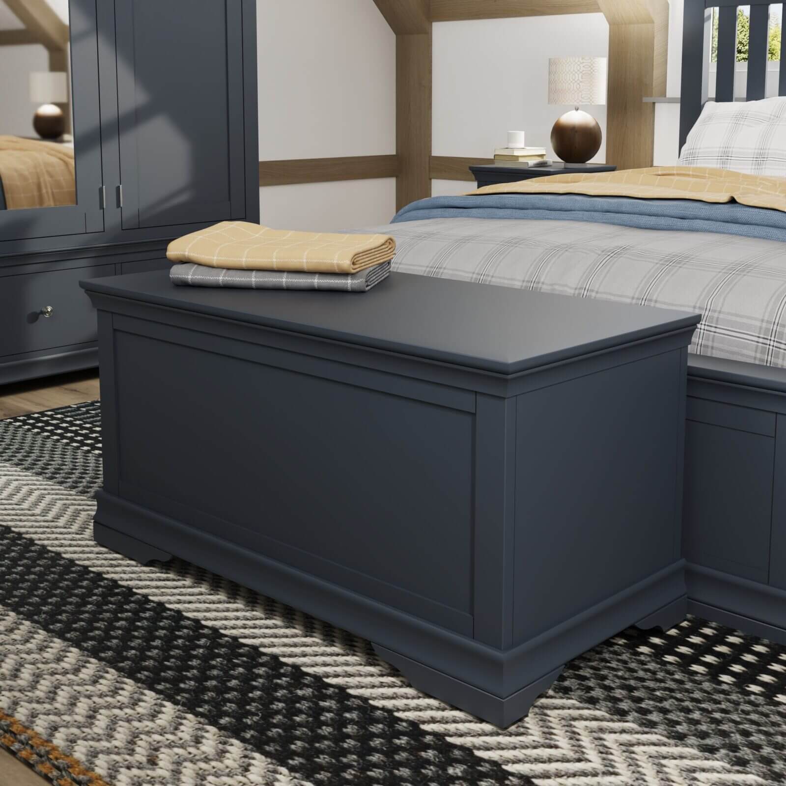 Sherwood Midnight Grey Blanket Box Pine and Oak