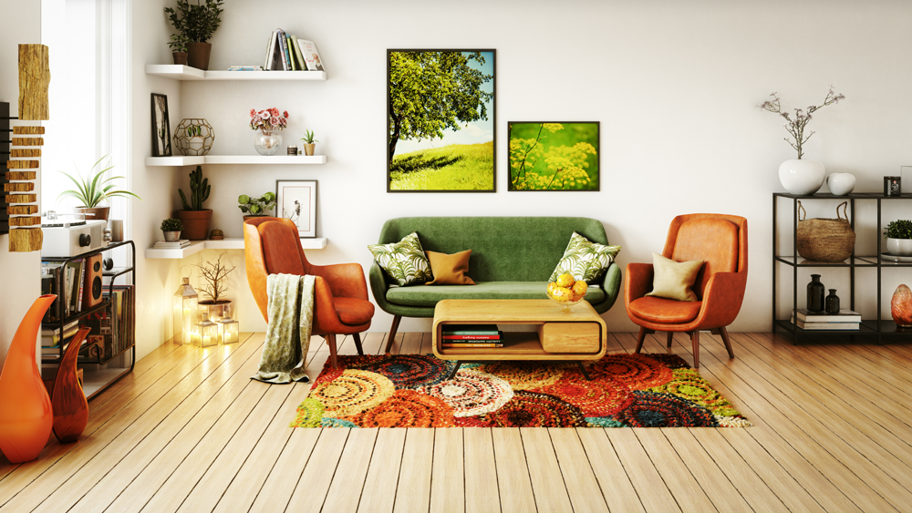 Pine and Oak 70s are back - 70s decor living room